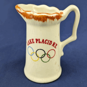 Vintage Lake Placid New York Souvenir Ceramic Syrup Pitcher