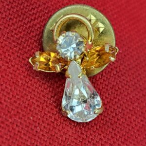 Rhinestone Angel Pin with Yellow Wings Lapel Badge Clothes DIY Backpack Pin