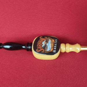 Saranac Stout & Lager Black & Tan Vintage Wooden Beer Tap Handle