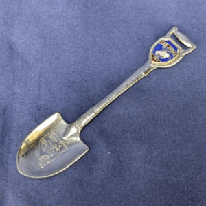 Vintage Las Vegas Shovel Souvenir Spoon with Enamel Crest and Nevada Map