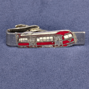 Vintage Red Subway Train Hand Made Pittsburg Railways Co. Tie Clip