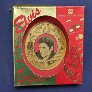 1995 American Greetings 18k Gold Plated Elvis Presley Christmas Tree Ornament