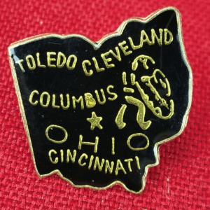 Vintage Ohio State Enamel Lapel Pin Toledo Cleveland Columbus Cincinnati