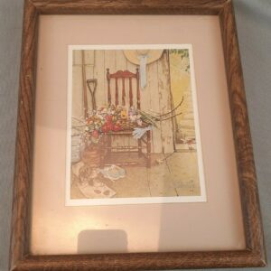 Vintage Spring Flowers Framed and Matted Print - by Norman Rockwell