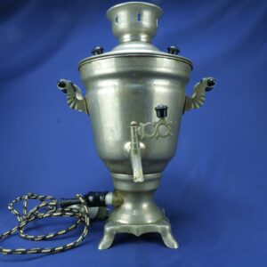 Vintage Soviet Russia Electric Samovar with Braided Cord and Adapter (1976) USSR