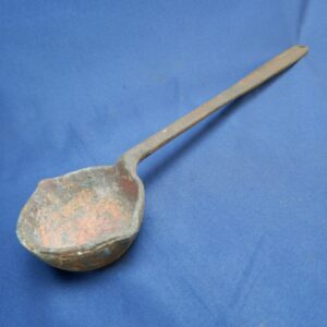 Antique 15" Forged Iron Ladle Blacksmith Smelting Spoon Handle Double Pour
